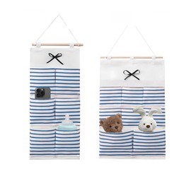 YILANJIN Over The Door Storage Bag, 2Pcs Wall Hanging Storage Bags, with 8 Pockets and 6 Pockets, Waterproof Wall Mount Organizer, Storage Pockets for Bathroom Bedroom Closet Wardrobe