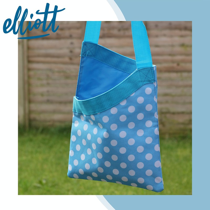 Elliott Peg Bag in Blue and White Polkadot Pattern with