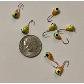 Unbranded (5 pack) -- $1 each --Tungsten Ice Fishing and Fly Jig Crappie Walleye - Yellow/green