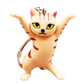 Shining crown Cat Keychain, Cute Cat Keyring, Cartoon Magical Cat Keychain, Yellow, Medium, yellow