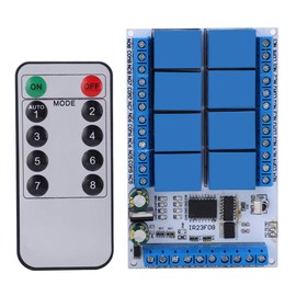 Fafeicy 8 Channel Infrared Relay Module Control Board DC5V/12V Switch Relay Multi-Function Infrared Relay (5V)