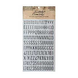 Alpha Silver Metallic Stickers by Tim Holtz Idea-ology, Letters Approximately 5/8 Inches, 568 Stickers (TH93561)