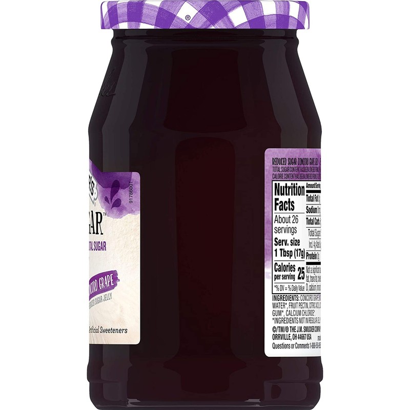 Smucker's Low Sugar Concord Grape Jelly 15.5oz Jars (Pack of