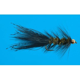 Otto Beck Company Gold Head Wooly Bugger Black & Olive, 6 pcs. size 4