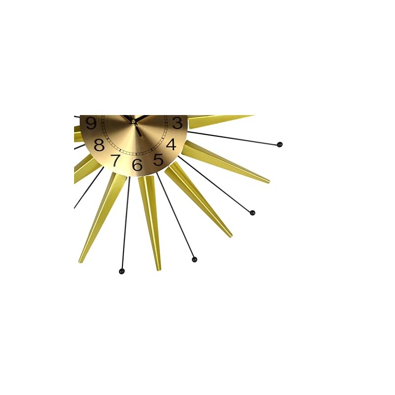 3starimex = aliases) Round Wall Clock Openwork Metal Oversized Sunburst