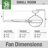 Hunter 36 inch Small Indoor Ceiling Fan with LED Light