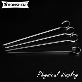 HONSHEN 7"Flat Stainless Short Barbecue Needle Barbecue BBQ Skewers,Shish Kebab Kabob Grill Skewers 12 pcs (7 INCH Flat BBQ 12)