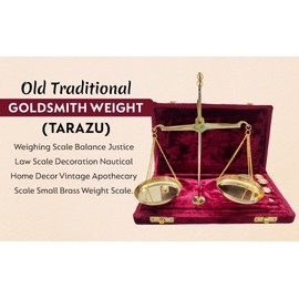 Vintage Old Traditional Weight showpiece Brass Weighing Scale Balance Justice Law Scale Decoration Nautical Apothecary Scale Small Weight Scale Home Decor