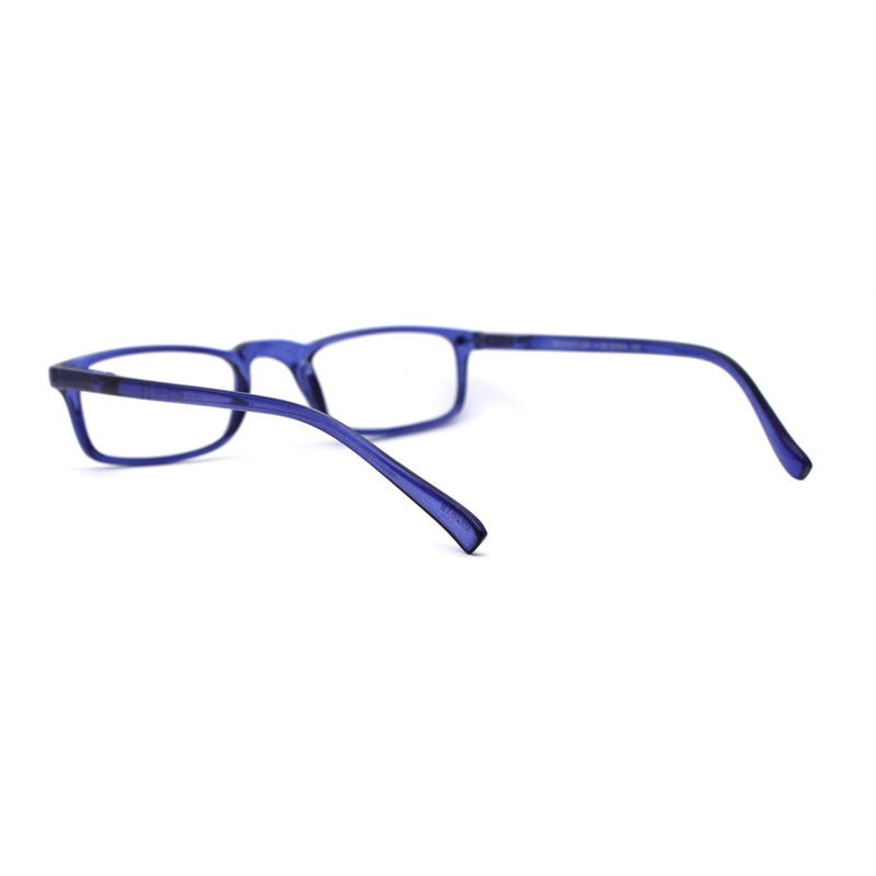 Mens Spring Hinge 90s Narrow Rectangle Plastic Powered Reading Glasses