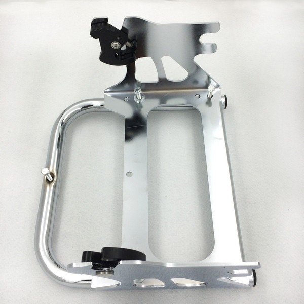 HTTMT MT502-001-CD Chrome Detachable 2up Tour-Pak Mounting Bracket Luggage Rack Compatible with 1997-2008 Harley Davidson Touring Electra Glide Standard Road King CVO Road Glide Street Glide