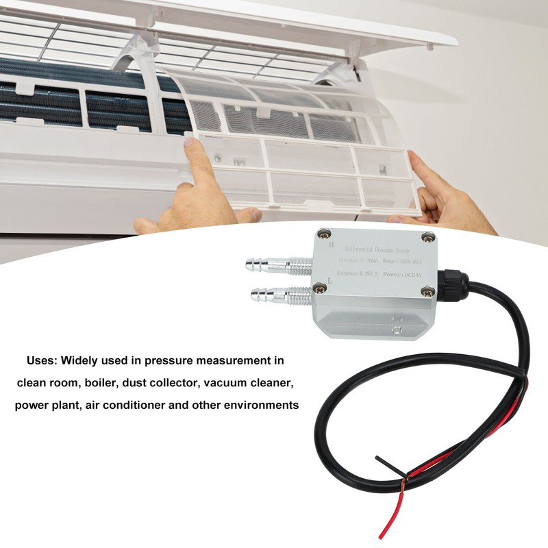 Wind Pressure Transmitter 4‑20mA Differential Pressure Sensor ‑1Kpa to +1Kpa