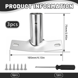 Metallstielhalter für Besen Stielhalter Metallhalter 3 Stück Stielhalter für Besenstiele Besenstielhalterung inkl. Schrauben Stielaufnahme für Teleskopstange und Besenstiel
