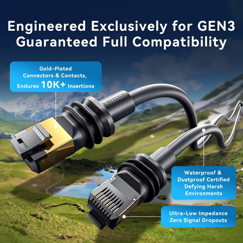 VENTION Starlink Gen 4 Cable, Up to 10Gbps, IP68 Cat
