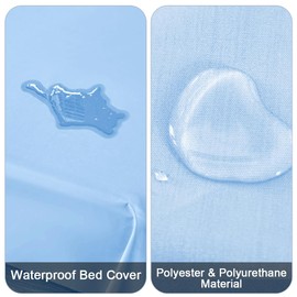 DUJUIKE 100% Waterproof Protective Blanket or Liner for Bed, Mattress Protector for Bed, Reusable Underlay, Bed Sheet Protector (Sky Blue, Twin 160 x 230 cm)
