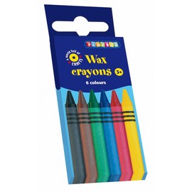 Playbox PBX2470501 2470501 Wax Crayon, Set of 6 Pieces Thin, 8.8 Cm, Diameter-0.8 Cm, Multi Color