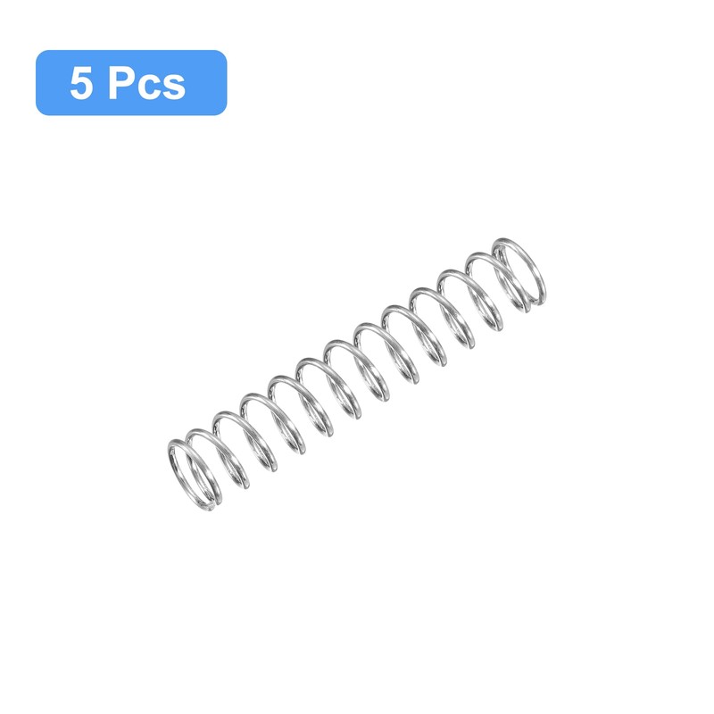 sourcing map Compression Spring, 5Pcs 304 Stainless Steel, 6mm OD,