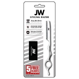 JW Professional Hair Styling Thinning Texturizing Cutting Feather Razor + 5 Replacement Blades