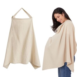 Nursing Cover, Breastfeeding Cover for On the Go, Soft and Breathable Nursing Scarf, Nursing Cover, Nursing Cover, Nursing Cover, Nursing Cover for On the Go (Khaki Colour)