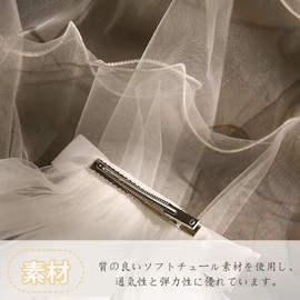 [CHENLONB] Wedding Veil, Bride Veil, Cute, Pearl, Wavy Edge with Bowknot, Wedding Dress Ornament, Photo, Stage Play, 2-Layer Wedding Veil, Approx. 23.6 - 31.5 inches (60 - 80 cm), white