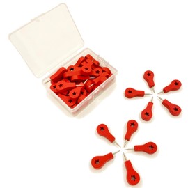 LLMtn Pack of 40 Red Wooden Thumbtacks Card Markers Pins for Map Calendar Photos Cork Board Black Board Map Wall Cork Board