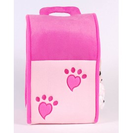 Unipak SFS Gift Bundle - 12" Plush Pink Dog House Carrying Case with Five (5) Stuffed Animal Dogs (Pink Poodle, Pug, Chihuahua, Beagle, and White Terrier) + Five Mini Puppy Figures