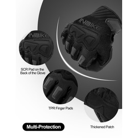 INBIKE Mountain Bike Gloves Cycling Mens MTB Bicycle Cycle for Men Road Padded Accessories Racing Gym Touchscreen Full Finger Womens Black XXL