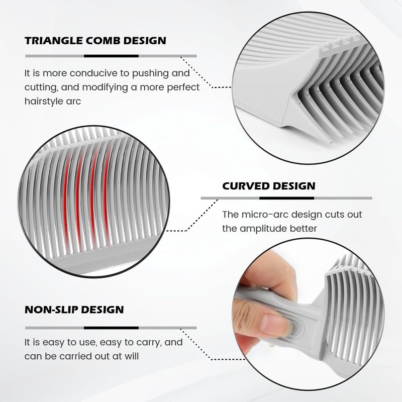 2PCS Barber Gradient Positioning Combs, Ergonomic Barber Fade Combs Professional