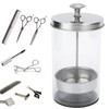 Professional Soaking Jar Salon Barber Scissor Combs Glass Cleaning Bottles