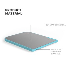 Zuutii Cutting Boards Double-Sided,Stainless Steel Chopping Board for Kitchen,Dishwasher Safe Non-Slip,BPA Free,Juice Grooves,Chop Meat,Veggies,16.5x11x0.75inch Sky Blue