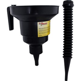 Lumax LX-1613 Black 1-1/2 Quart Multi-Purpose Combination Funnel with Flex Spout. Ideal for Auto, Marine, Farm, Fleet uses. Perfect for Any Oil Change, Power Steering.