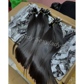 14a Grade Human Hair Bundles Bone Straight Original Burmese Curly Human Hair Wigs Bundles Supplierstyle: Silky Straight, color: Black, Stretched Length: 12 inches