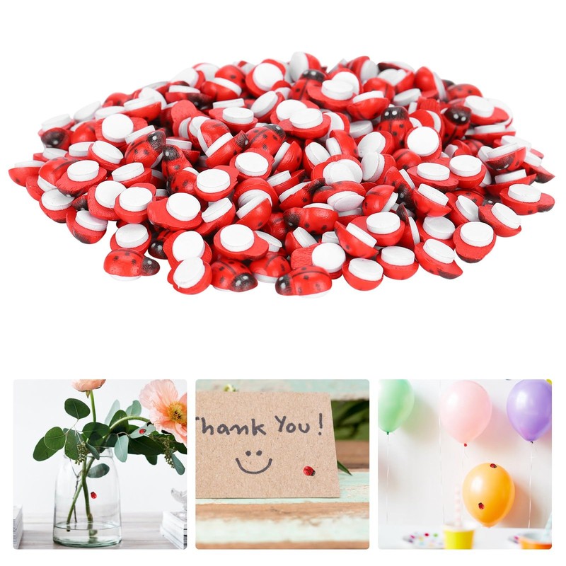 300Pcs Tiny Simulation Ladybugs Self Adhesive Painted Ladybugs Sticker