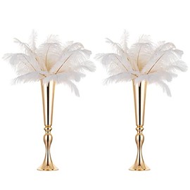 Nuptio - Juego de 2 jarrones de metal versátil, 56 cm de altura, para centro de mesa, jarrón trompeta de metal, guía de camino para boda, fiestas, cenas, aniversario, cumpleaños, decoración de eventos