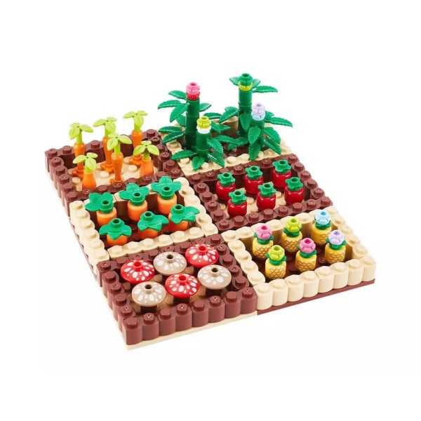 General Jim's Toys Bright Colorful Vegetable Garden Plot Building Blocks