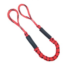 Bungee Dock Ties Stretch Dock LINE Boat Marine Mooring Rope 3.5 ft Red& Black Spot 2 Pack