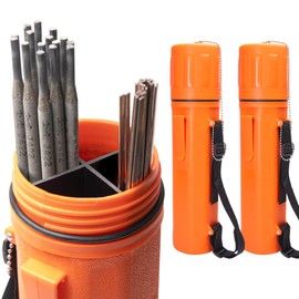 Vouyar Welding Electrode Storage Tube 2 Pack (3” x 14”) - Moisture Proof Welding Rod Container with Adjustable Shoulder Strap & Leash-Lid, Divided Liner for Rod Organization