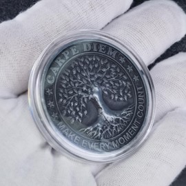 Memento Mori Coin for Daily Stoic Practice EDC Challenge Coin Stoicism Medallion Tree of Life Stoic Reminder