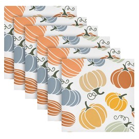 senya Thanksgiving Cloth Napkin Thanksgiving Autumn Pumpkin Cloth Napkin Set of 6 Washable Reusable Polyester Table Napkins for Family Dinner, Party, Holiday