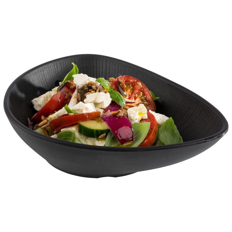 APS 85076 Melamine Bowl Nero Serving Bowl for Quadruple Foods,