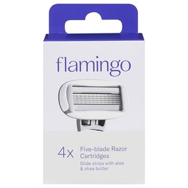 Flamingo, Five-Blade Cartridges, 4 Count