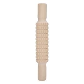 Embossed Rolling Pin with 2 Different Pattern Solid Wood Polished Rolling Stick for Shaping Dough or Sculpture Pottery Craft(Lattice)