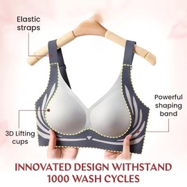 Powerful Push up Seamless Bra Caralush Wmstylist Lushfitting Wireless Bra No Underwire Full Coverage Support Anti Sagging Bra (US, Alpha, XX-Large, Regular, Regular, Black)
