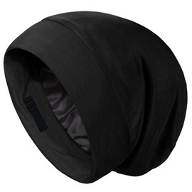 PARISBELLA Night Cap, Knit Hat, Hair Cap, Modal, Satin, For Long Hair, Shot Hair, For Sleeping, Beautiful, Friction Reducing, Scalp Moisturizing, Shiny Hair, Good Texture, Antibacterial, Deodorizing