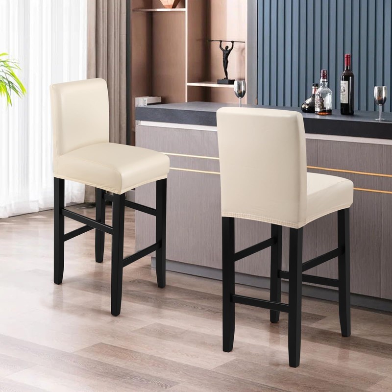 YISUN PU Bar Stool Covers Set of 2/4, Stretch Removable