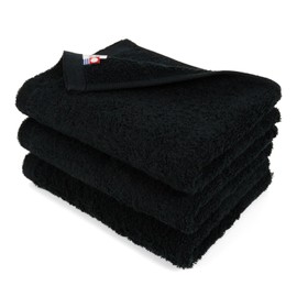 [oruta] Imabari Face Towels, Black Towels, Set of 3, Black, Made in Japan