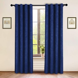 ELKCA Double-Sided Chenille Window Curtains for Living Room Luxury Royal Blue Room Curtains,Grommet Top,52inch by 84inch, 2 Panels