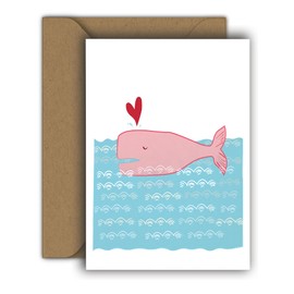 Edition Colibri Valentine's Day Card for Him and Her, A6 Folding Card with Envelope, Love Card, Anniversary, Anniversary Card, Valentine's Day Card Funny Whale (H000257)