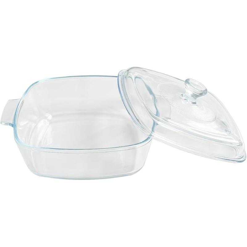 1.2L Tempered Glass Casserole Dish for Oven with Lid, Small