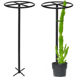 1 Pcs Adjustable Round Metal Dragon Fruit Plant Trellis 12" x 12" x 50" Durable Vertical Support Tower Plant Cage for Gardening Climbing Plants Trees Cactus Outdoor Garden, Installation Required