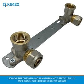 Rimex Bracket Mounting Unit for Shower Tap Connector Shower Bracket for Sink Bath 150 mm x 1/2 Inch x 16 mm PEX